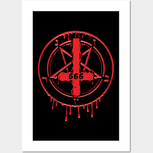 Inverted Pentagram I Satanic 666  print Posters and Art